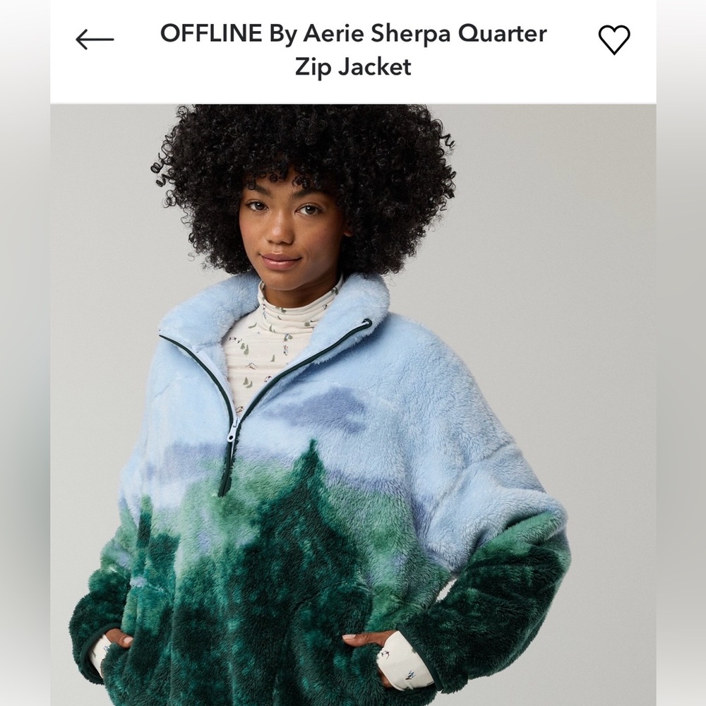 Offline by Aerie Quarter Zip Sherpa Jacket
